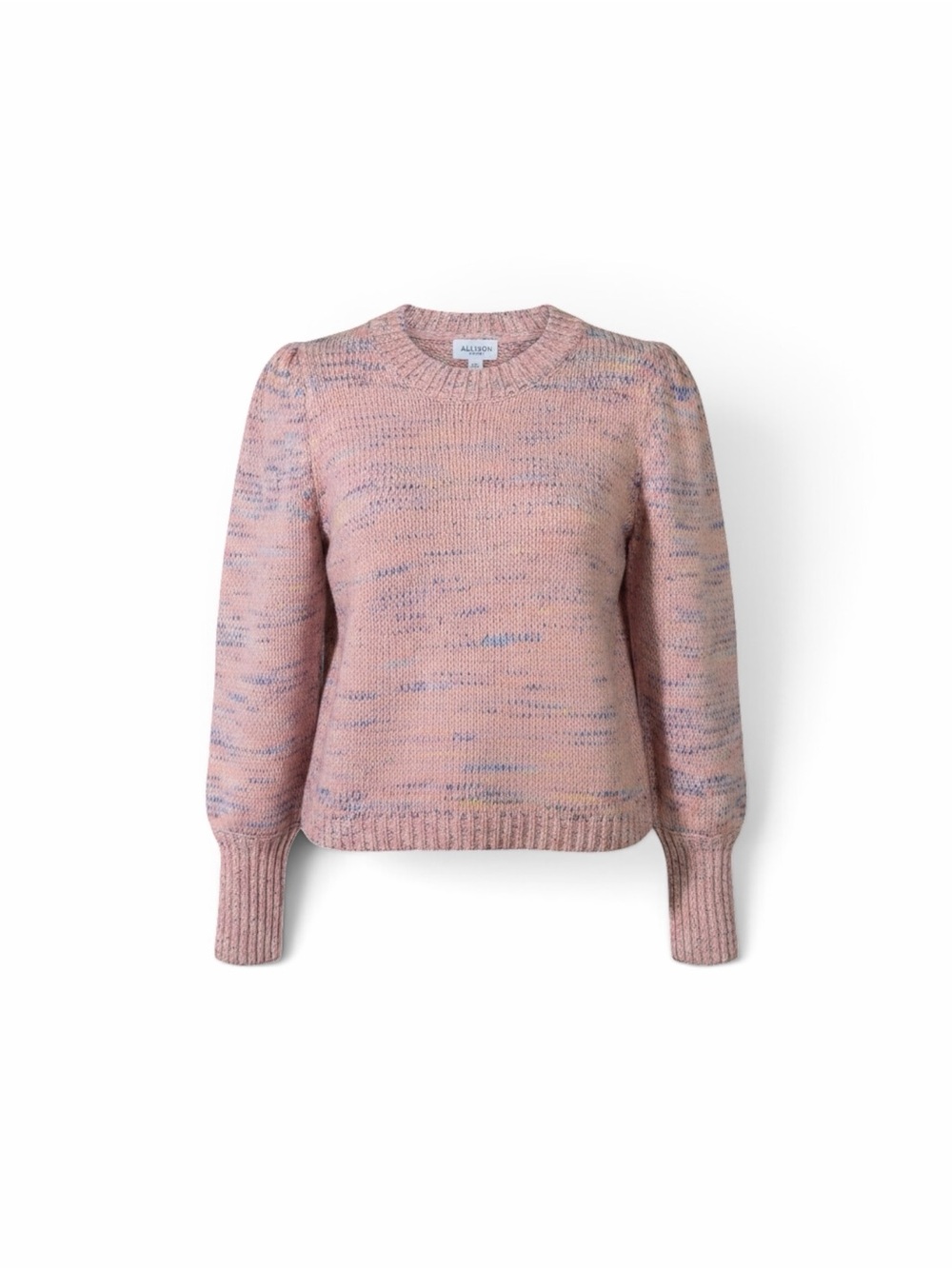 Allison New York Pink Space Dye Puff Sleeve Knit Sweater Size Large